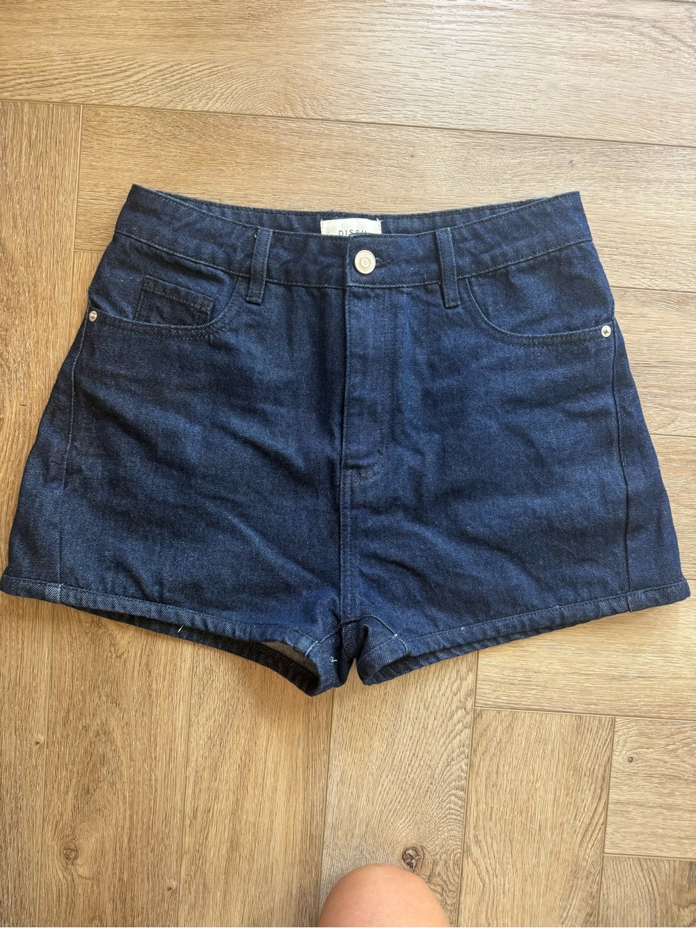 DISSH Dark Blue High-Rise Denim Shorts